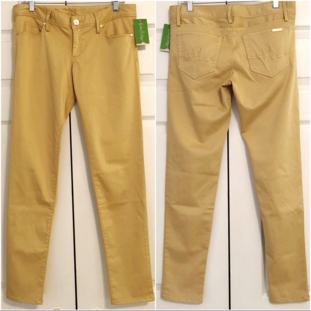 NWT Lilly Pulitzer Skinny Worth Pants in Sandbar
